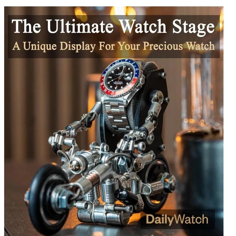 NEW Motorcycle Watch‎ Display Stand Unique Watch Holder Watch Accessory Silver